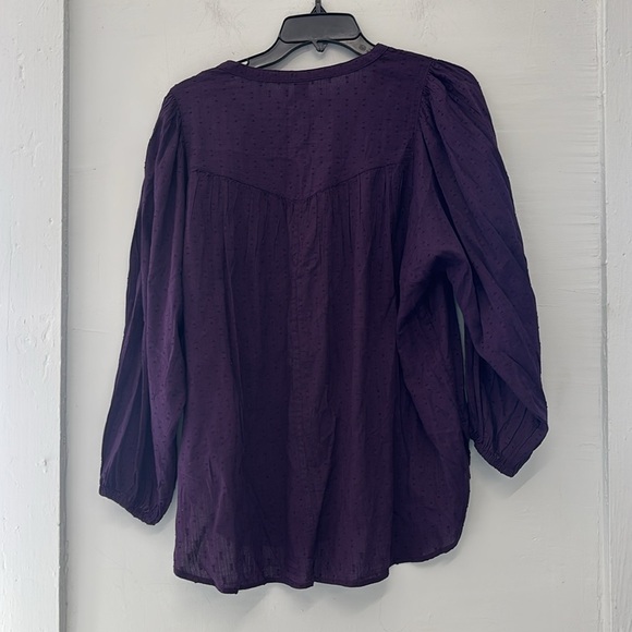 Old Navy Deep Purple Swiss Dot Blouse Size Large Petite - Picture 5 of 5